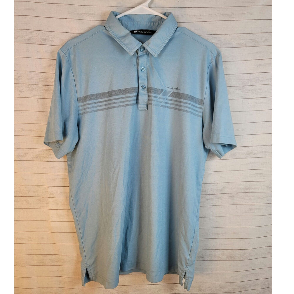 TRAVIS MATHEW LIGHT BLUE SHORT SLEEVE POLO, SZ LARGE